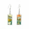 Hot Sale 😍 Don't AsK Green & Orange Rectangle Abstract Landscape Drop Earrings For 👩 Women 🛒 -Don"t AsK Shop zu88896247 main tm1598652312