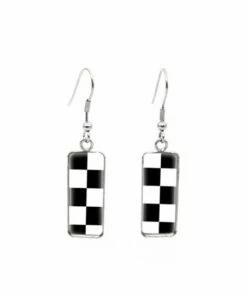 Best reviews of 🎉 Don't AsK Black & White Checkerboard Drop Earrings For 👩 Women 🎁