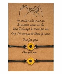 Outlet π Don't AsK Yellow & Black Sunflower 'One For You & One For Me' Bracelet Set For π© Women π₯°
