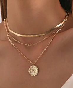 Promo 👏 Don't AsK Goldtone Sunflower Layered Pendant Necklace For 👩 Women 😀