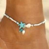 Budget 🎉 Don't AsK Imitation Pearl & Blue Crystal Starfish Beaded Stretch Anklet For 👩 Women 🌟 -Don"t AsK Shop zu94971841 main tm1619131165