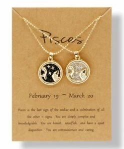 Best Pirce 🔥 Don't AsK Crystal & 18k Gold-Plated Pisces Round Pendant Necklace Set For Other 👏