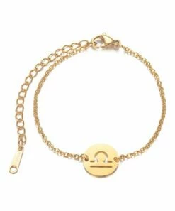 Promo 😍 Don't AsK 18k Gold-Plated Round Cutout Libra Bracelet For Other ⌛