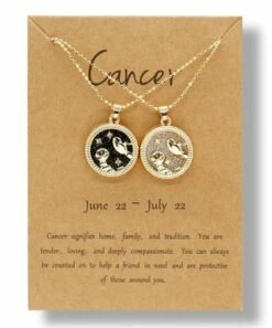 Flash Sale 👍 Don't AsK Crystal & 18k Gold-Plated Cancer Round Pendant Necklace Set For Other 🌟