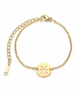 Hot Sale 🌟 Don't AsK 18k Gold-Plated Round Cutout Pisces Bracelet For Other ✔️