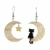 Wholesale 🧨 Don't AsK Black Cat & Goldtone Crescent Moon Asymmetrical Drop Earrings For 👩 Women 😍 -Don"t AsK Shop zu97393036 main tm1625875980