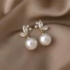 Brand new ⌛ Don't AsK Goldtone Imitation Pearl Marquise Earrings For 👩 Women 🔥 -Don"t AsK Shop zu97427052 main tm1625841845