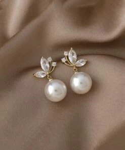 Brand new ⌛ Don't AsK Goldtone Imitation Pearl Marquise Earrings For 👩 Women 🔥