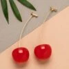 Budget 😍 Don't AsK Red Cherry Drop Earrings For 👩 Women 🛒 -Don"t AsK Shop zu97854971 main tm1627487274
