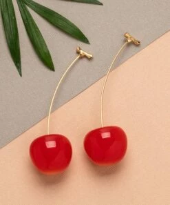 Budget 😍 Don't AsK Red Cherry Drop Earrings For 👩 Women 🛒