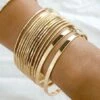 Wholesale 🔔 Don't AsK Goldtone Bangle Bracelet Set For 👩 Women 🌟