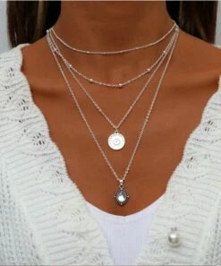 Deals ✔️ Don't AsK Silvertone & Crystal Four Layered Necklace For 👩 Women 🛒
