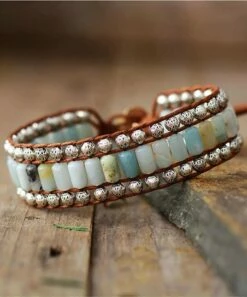 Promo 🎁 Don't AsK Amazonite & Silvertone Beaded Adjustable Bracelet For 👩 Women 🔔