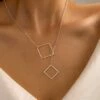Cheap 😀 Don't AsK Silvertone Minimalist Open Square Lariat Style Necklace For 👩 Women ✔️ -Don"t AsK Shop zu98480577 main tm1628789933