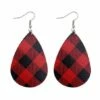 Wholesale 😍 Don't AsK Red & Black Plaid Faux Leather Teardrop Earrings For 👩 Women ⭐ -Don"t AsK Shop zu98985712 main tm1629906701